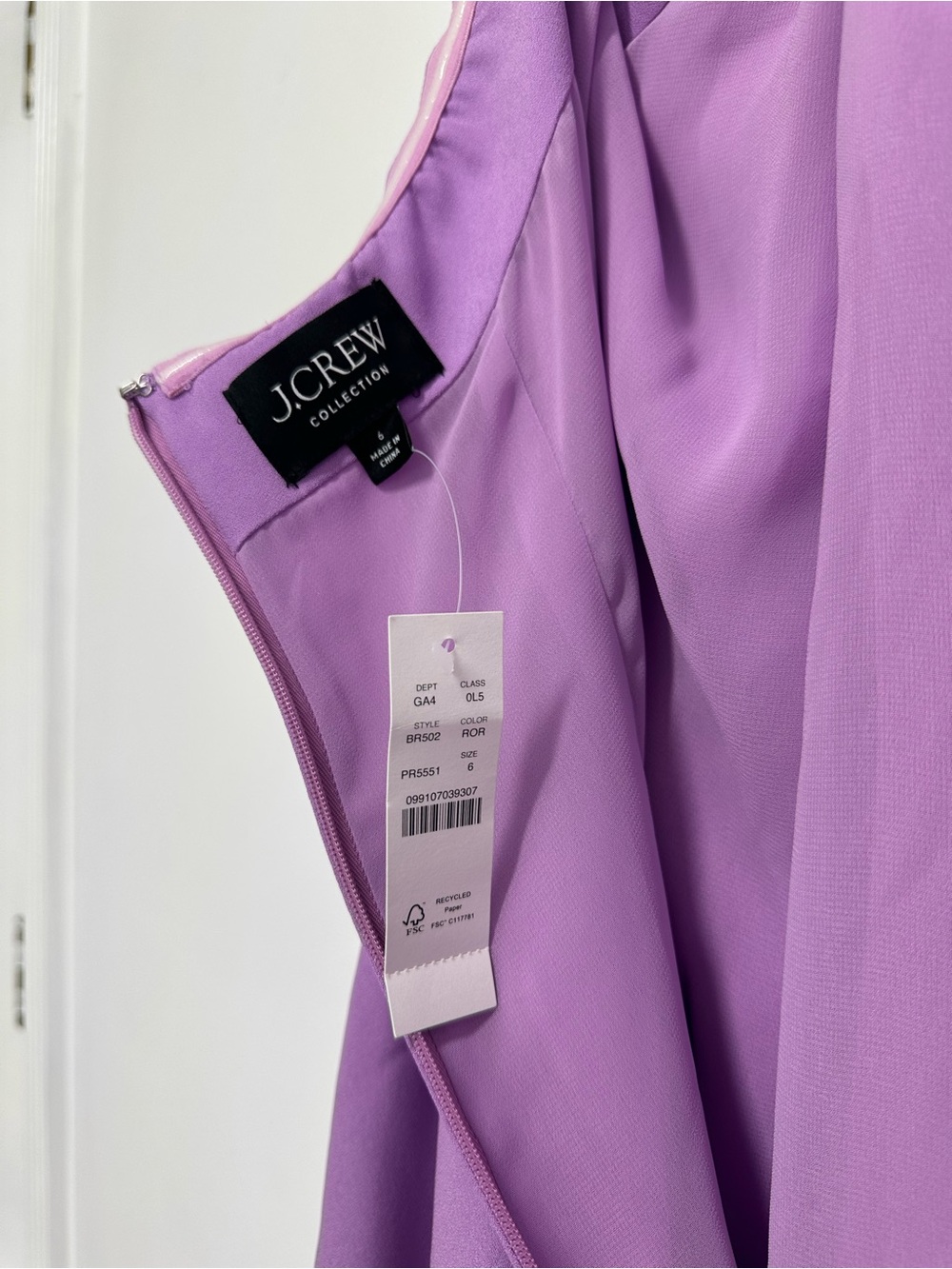 J. Crew Collection Halter Neck Fringe Hem Crepe Dress in Purple - Picture 6 of 7